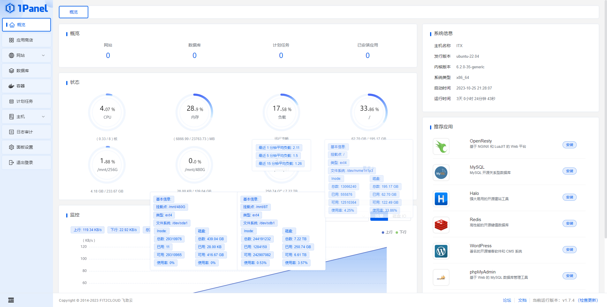 安装和卸载1Panel
