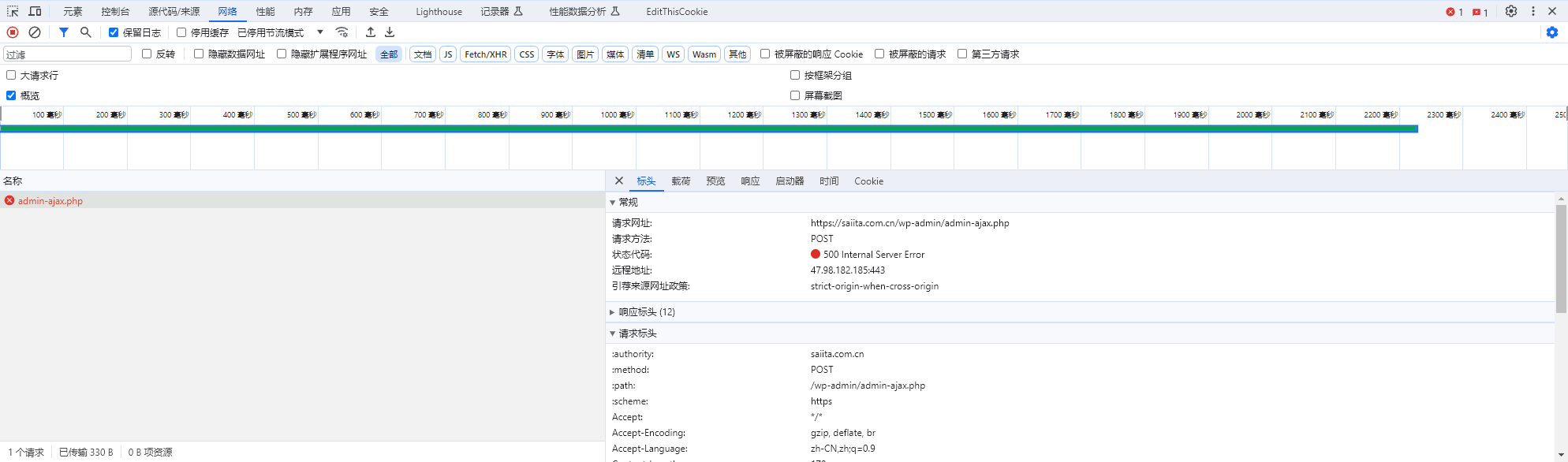 解决打开媒体库接口admin-ajax.php 报500问题