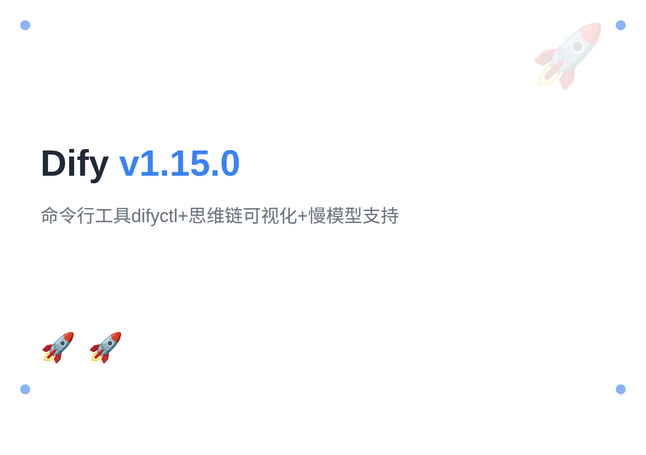 Dify 2026年6月更新汇总 - v1.15.0 命令行工具difyctl+思维链可视化+慢模型支持