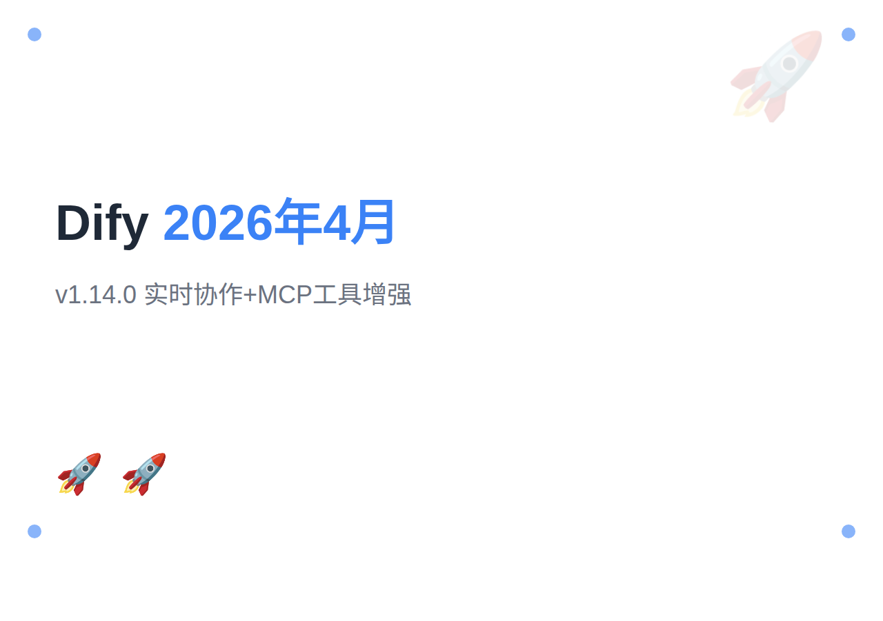 Dify 2026年4月更新:v1.14.0+实时协作+MCP工具增强