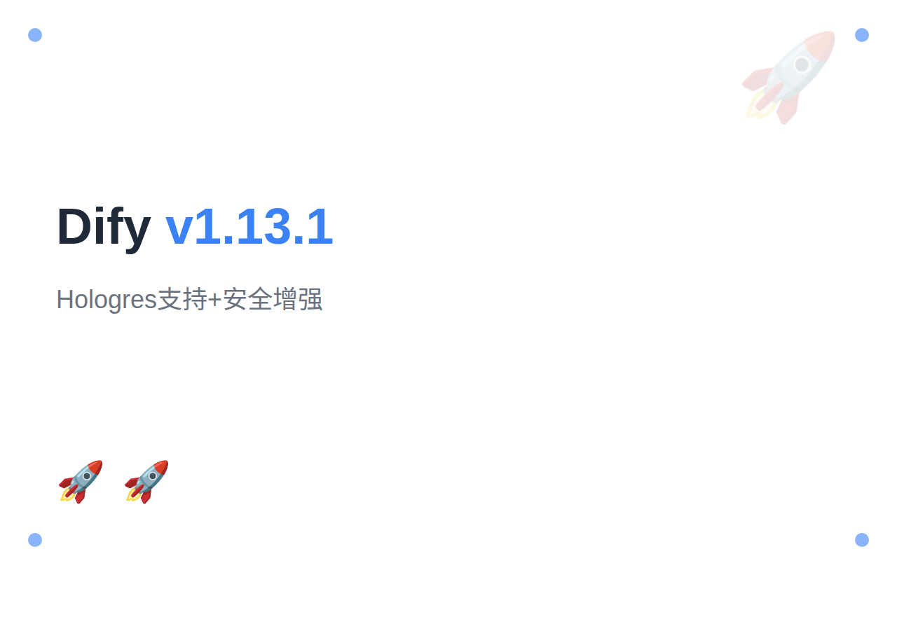 Dify v1.13.1：Hologres 支持 + 安全增强