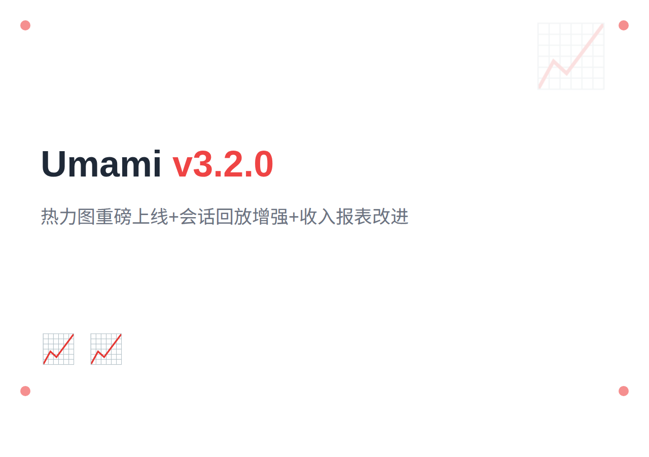Umami v3.2.0：热力图重磅上线 + 会话回放增强 + 收入报表改进 + 安全加固